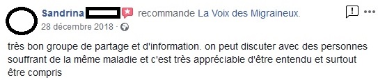 Recommandations Facebook La voix des Migraineux