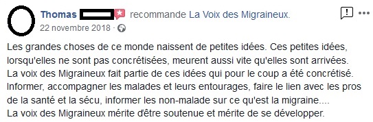 Recommandations Facebook La voix des Migraineux