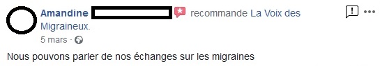 Recommandations Facebook La voix des Migraineux