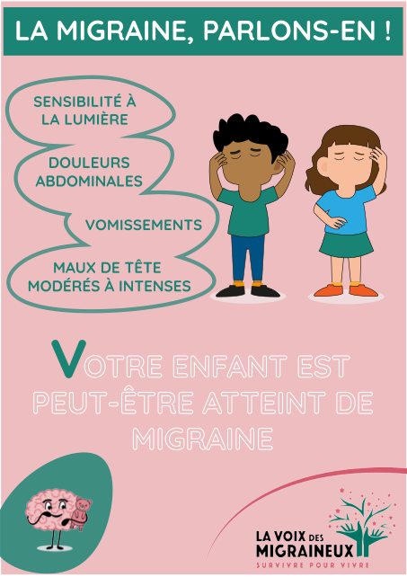 flyer votre enfant est peut etre atteint de migraine