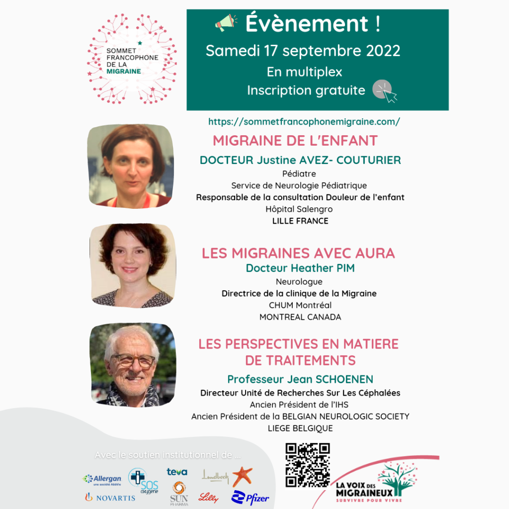 affiche inscription sommet francophone migraine 17 09 2022