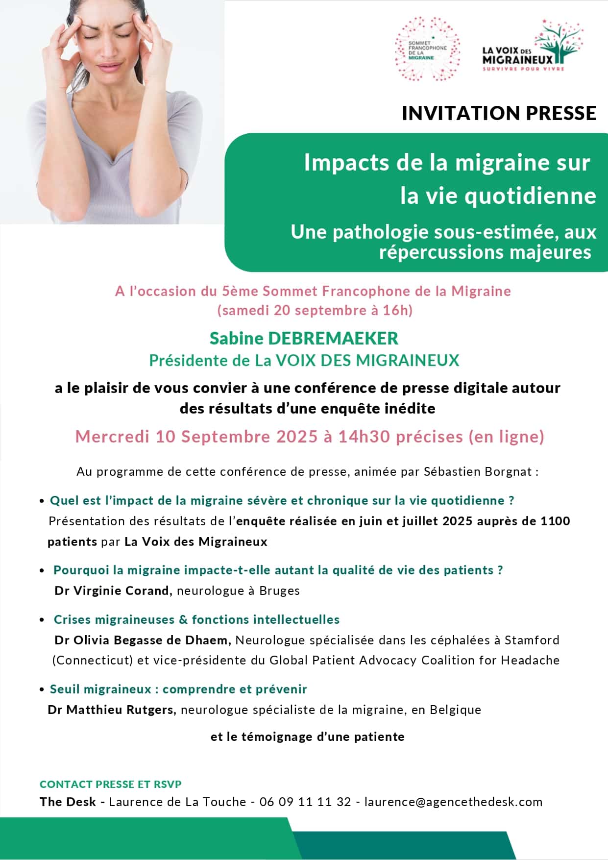 Sommet Francophone de la Migraine 2025 32 invitation conf presse migraine 2025