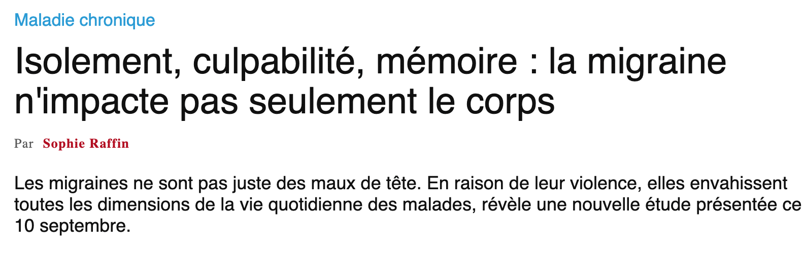 La Voix des Migraineux dans la presse 268 pourquoidocteur1209