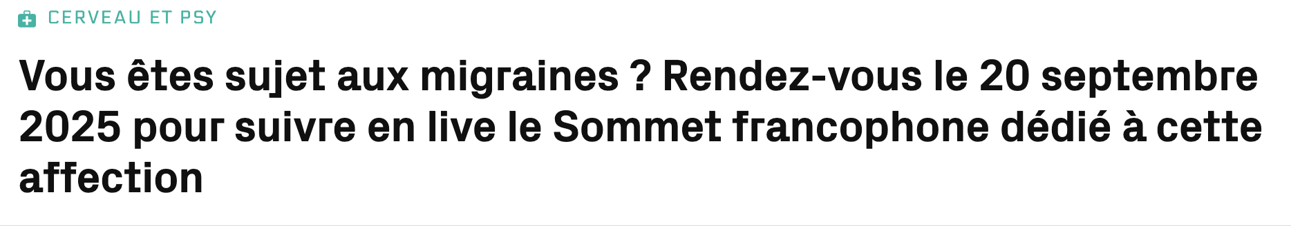 La Voix des Migraineux dans la presse 270 sciencesetavenir1709