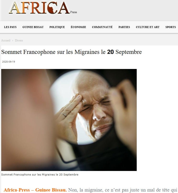 La Voix des Migraineux dans la presse 325 africapress 19092025