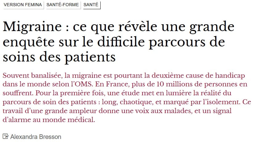 La Voix des Migraineux dans la presse 318 femina13mai2025