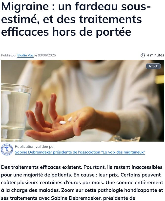 La Voix des Migraineux dans la presse 320 medisite3juin2025
